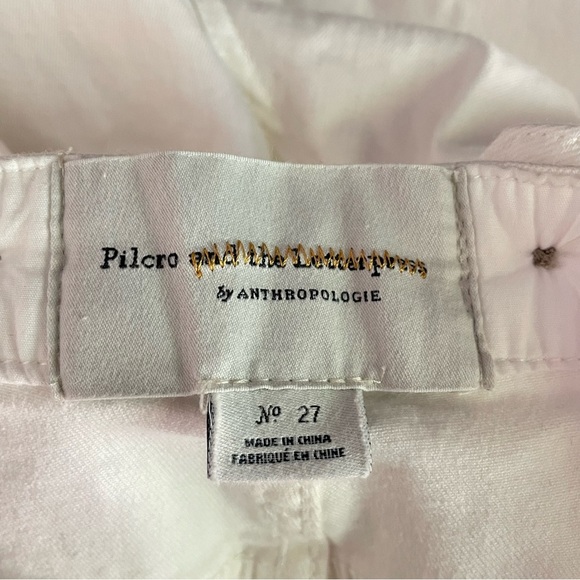 Anthropologie Pilcro & The Letterpress White Denim Overalls Size 27 26732 - Picture 12 of 16
